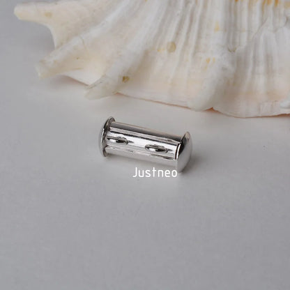 Solid 925 Sterling Silver Clasp 2 Strand Necklace Bracelet Tube Clasp Slide Buckle