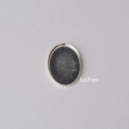 Solid 925 Sterling Silver Oval Cabochon Trays Locket Settings