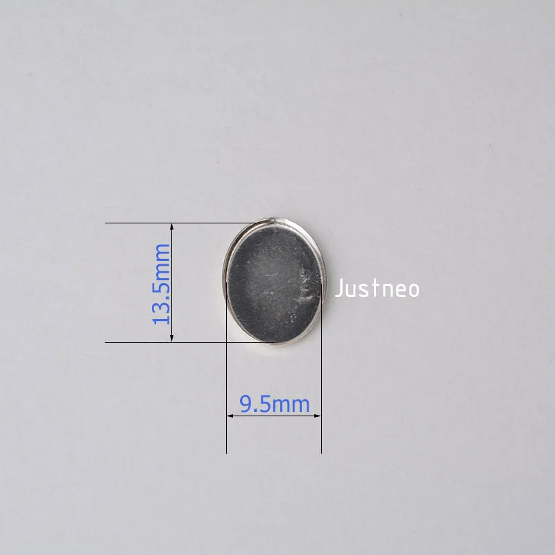 Solid 925 Sterling Silver Oval Cabochon Trays Locket Settings