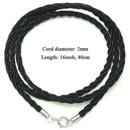 Braided Cotton Rope Cord Necklace Red and Black