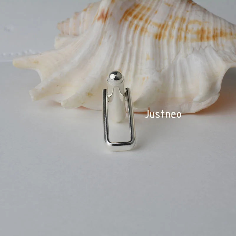 Solid 925 Sterling Silver Cufflink Fitting Base Round Bar with U Arm Assembled, DIY components