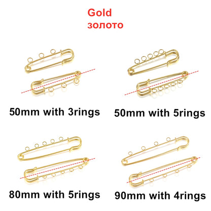 Base vierge de broche d'épingles de sûreté 10 pièces, 50-90mm