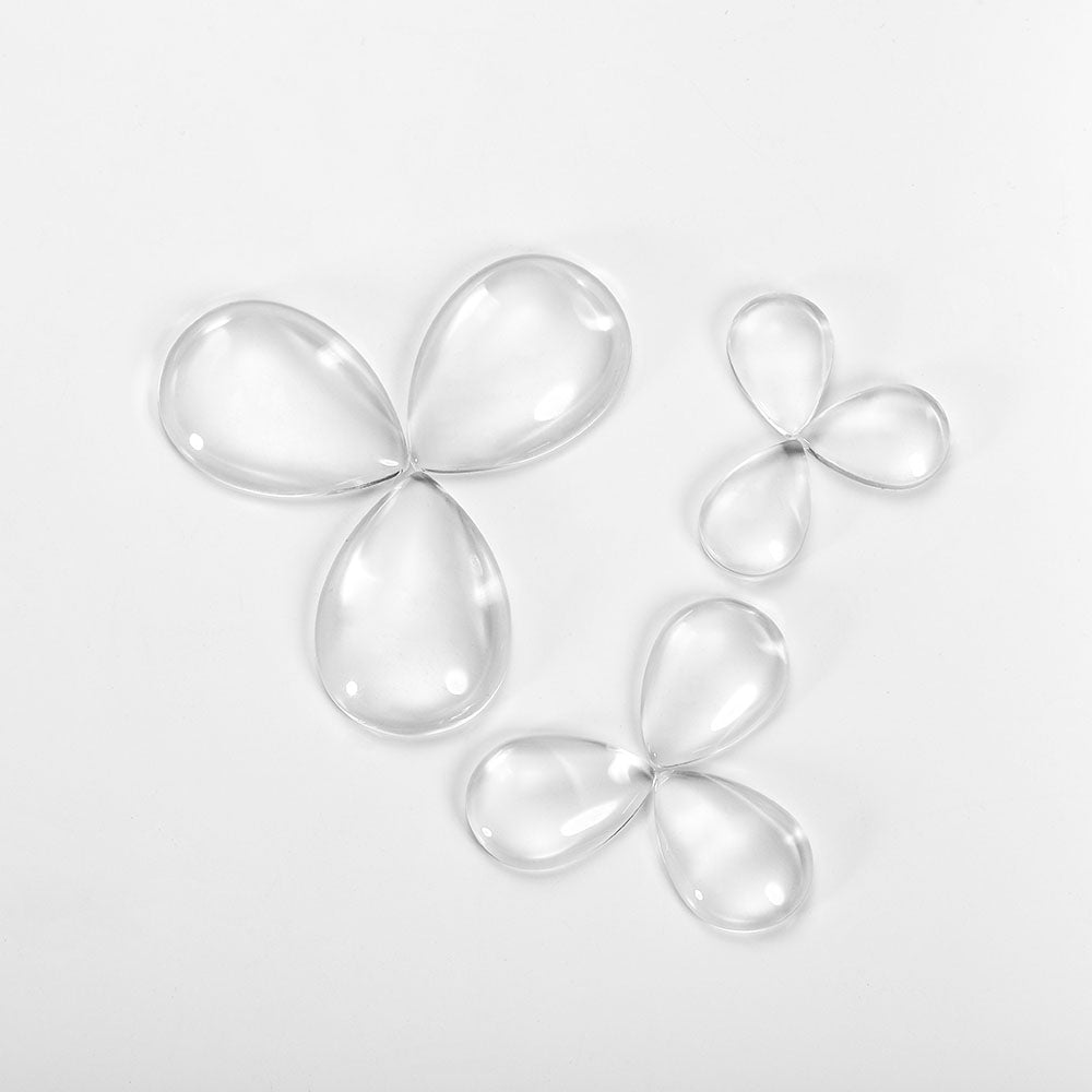 30pcs Transparent Glass Cabochon in 3 Sizes