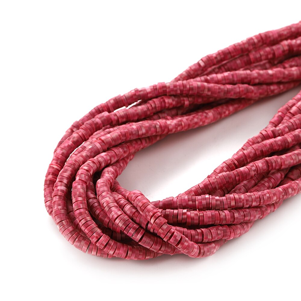 4-5mm Flat Round Polymer Clay Beads Mix