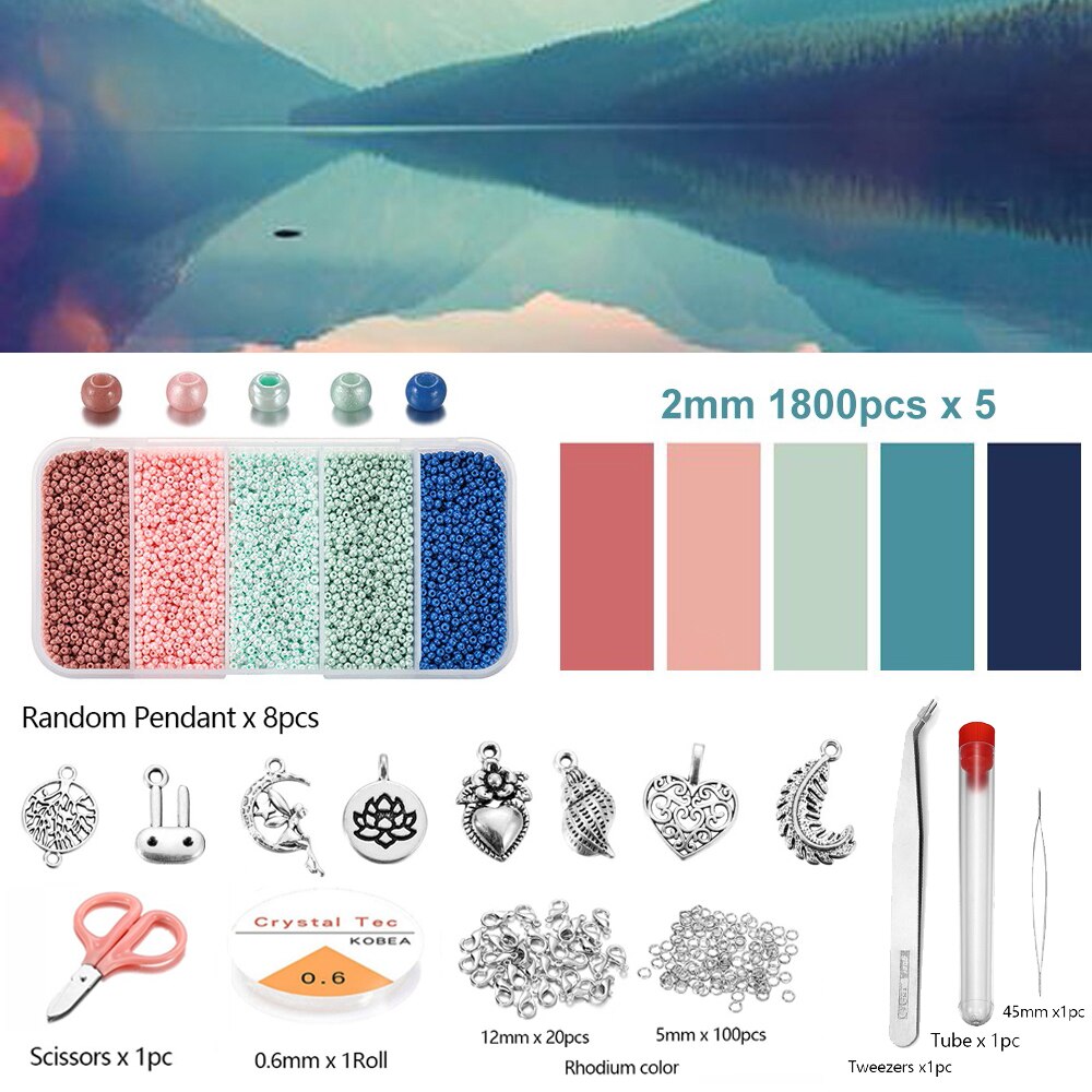 5 Color 2mm Czech Seed Beads Box