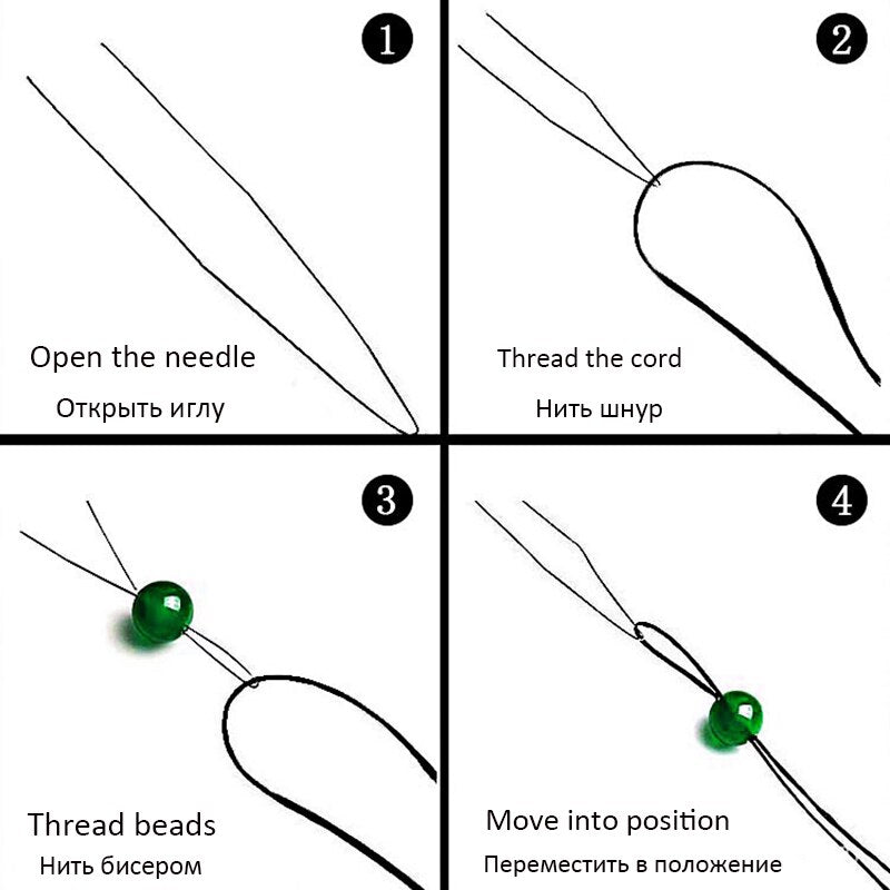 Aiguilles à perler en acier inoxydable, 1 à 5 pièces