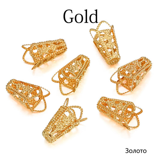 Weinbecher-Trompetenperlen-Verbindungskappen, 50 Stück