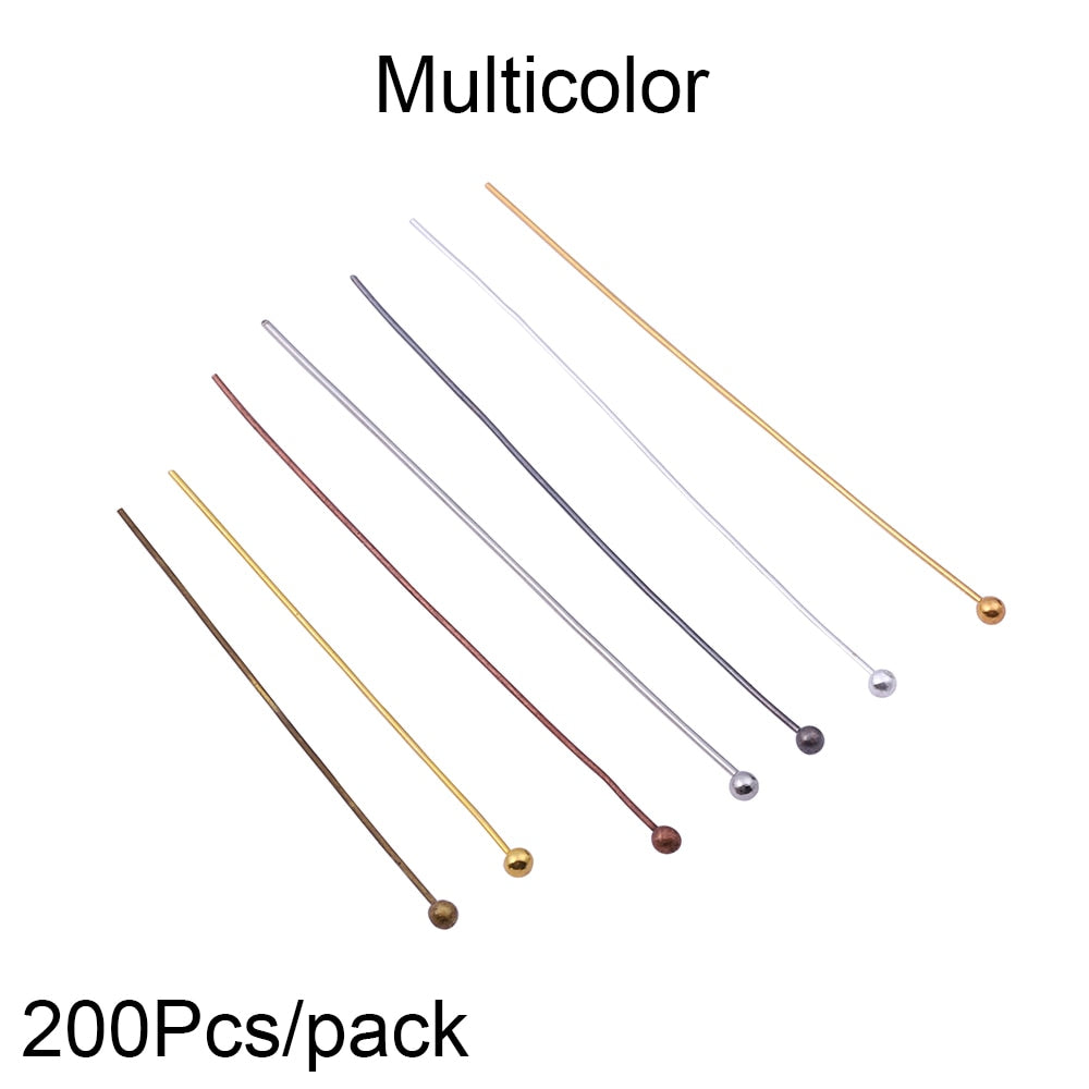 16-50mm Gold Metal Ball Head Pins, 50-200pcs