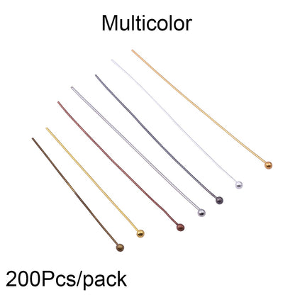 16-50mm Gold Metal Ball Head Pins, 50-200pcs