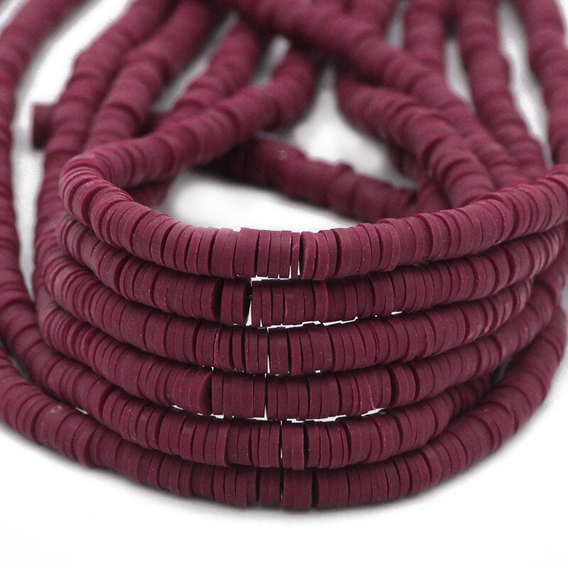 45 Colors 16" 6mm Flat Round Polymer Clay Beads