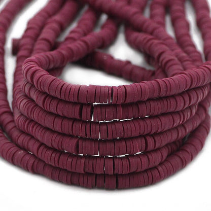 45 Colors 16" 6mm Flat Round Polymer Clay Beads