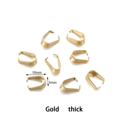 Stainless Steel Pendant Pinch Bail, 50-100pcs