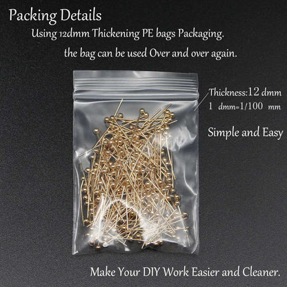 16-50mm Gold Metal Ball Head Pins, 50-200pcs