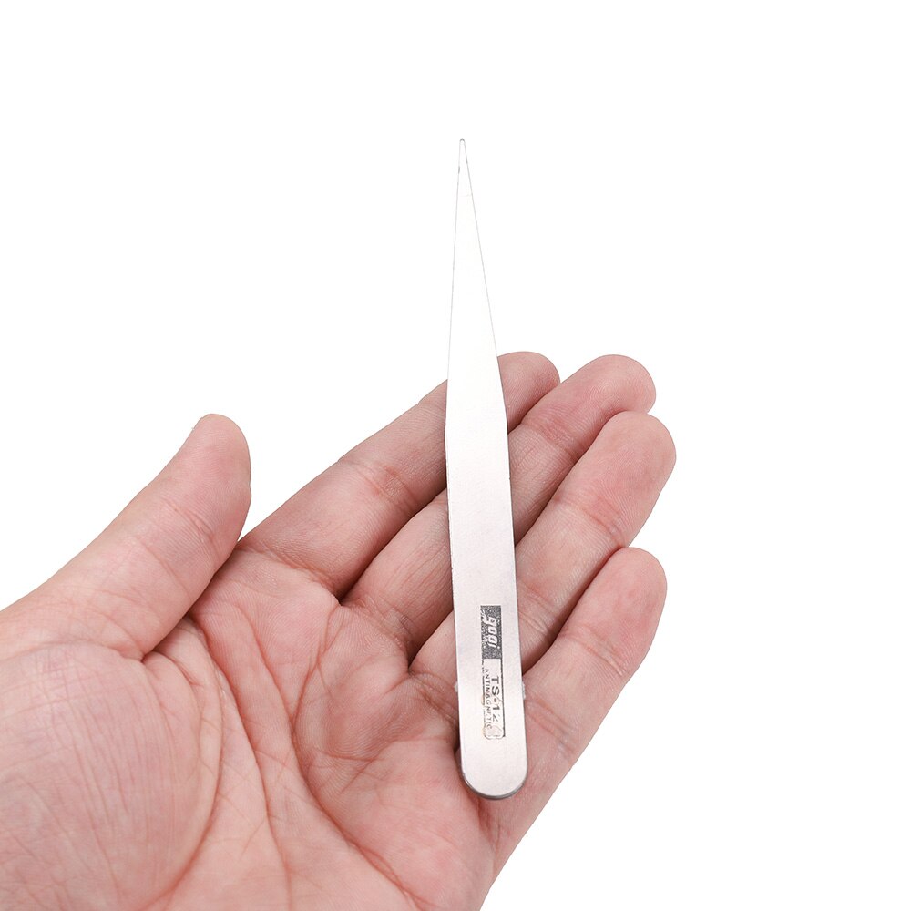 Pincettes antistatiques à Long nez courbé, 2 pièces, pour la couture de perles et de bijoux