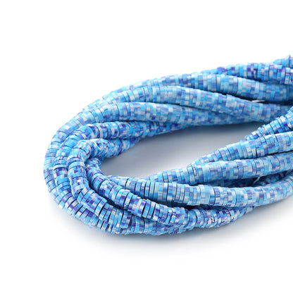 4-5mm Flat Round Polymer Clay Beads Mix