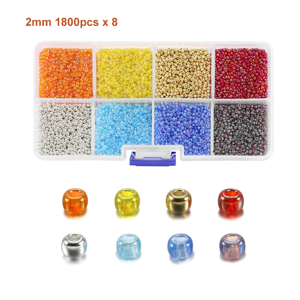 2 mm tschechisches Glas-Rocailles-Set