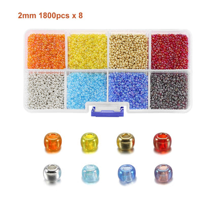 2 mm tschechisches Glas-Rocailles-Set