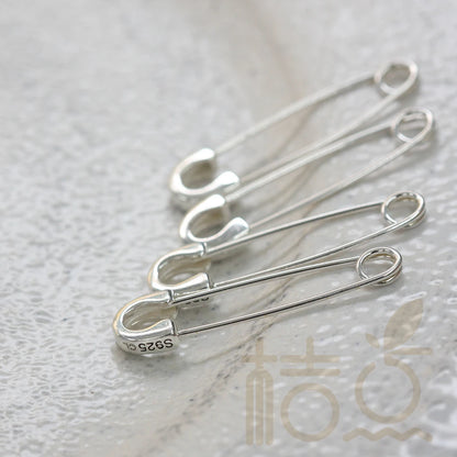 DIY Supply-One Piece 925 Sterling Silver Finding Safety Pin LInk- Earring Finding - 29mmx7.5mm (4109C)