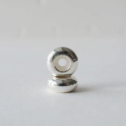 Solid 925 Sterling Silver Rubber Stopper Beads, Stopper Clip Beads Charms with Rubber inside fit Bracelets necklaces For Jewelry