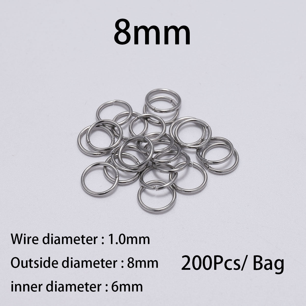 4-10mm Steel Jump Ringsб 50-200pcs
