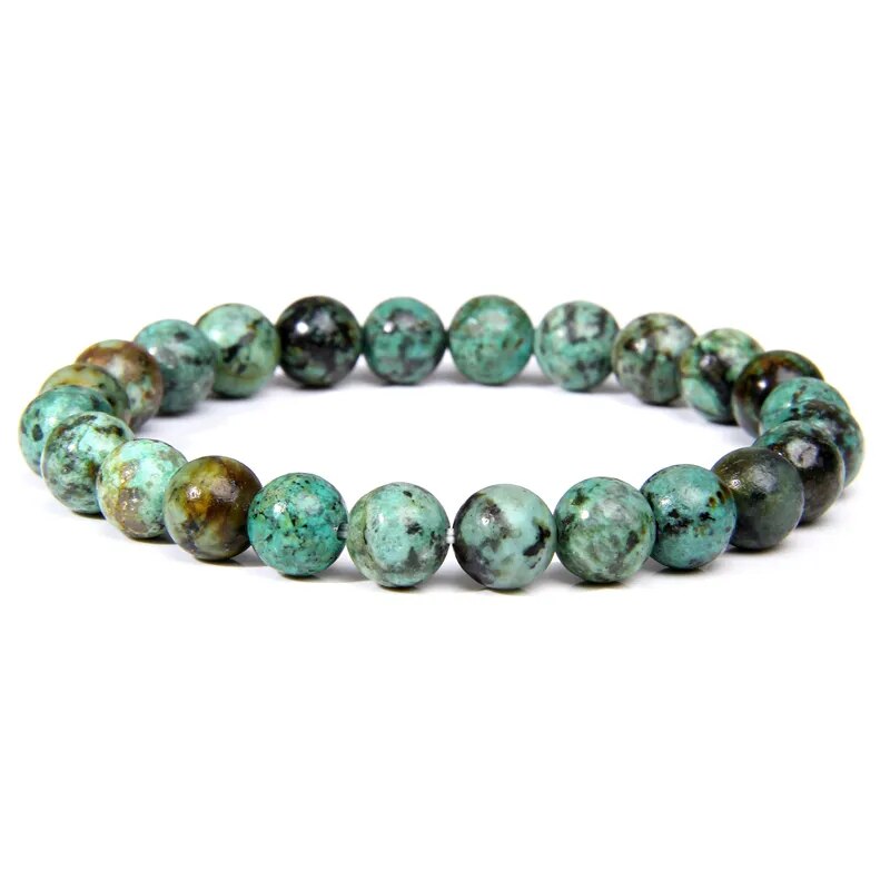 Stretch-Armband mit afrikanischen Türkis-Edelsteinen, 4–12 mm