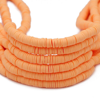 45 Colors 16" 6mm Flat Round Polymer Clay Beads