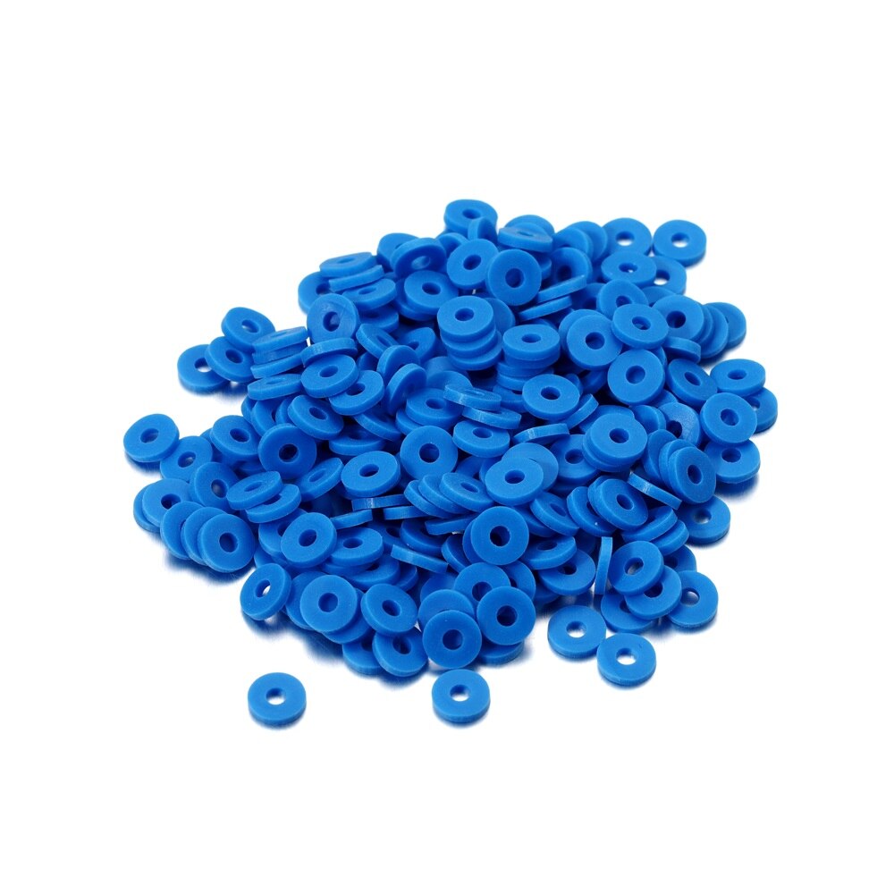 6 mm flache, runde Polymerharz-Tonperlen