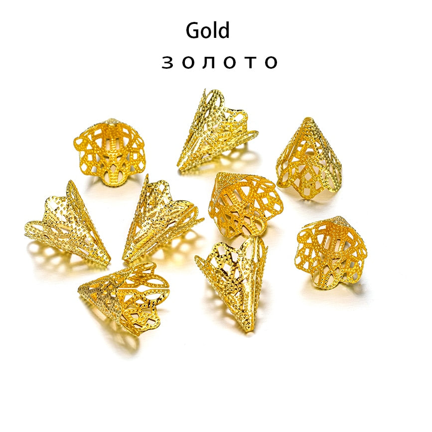 20x17mm Ancient Charms Flower Alloy Bead Caps, 30pcs