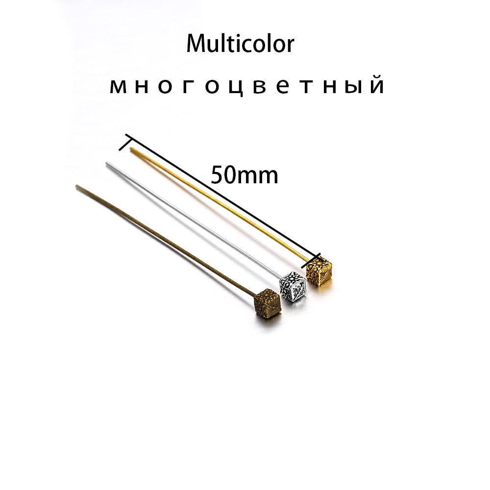50mm Gold Flower Head Pins, 20pcs