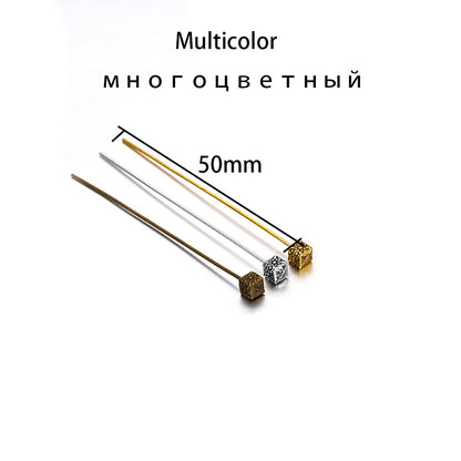 50mm Gold Flower Head Pins, 20pcs