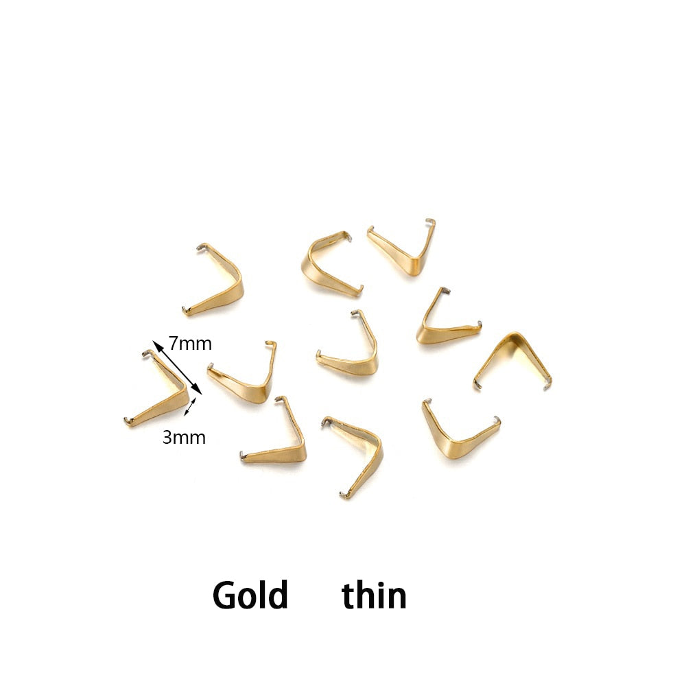 Stainless Steel Pendant Pinch Bail, 50-100pcs