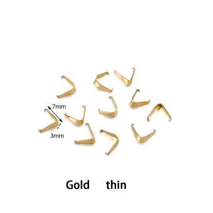 Stainless Steel Pendant Pinch Bail, 50-100pcs