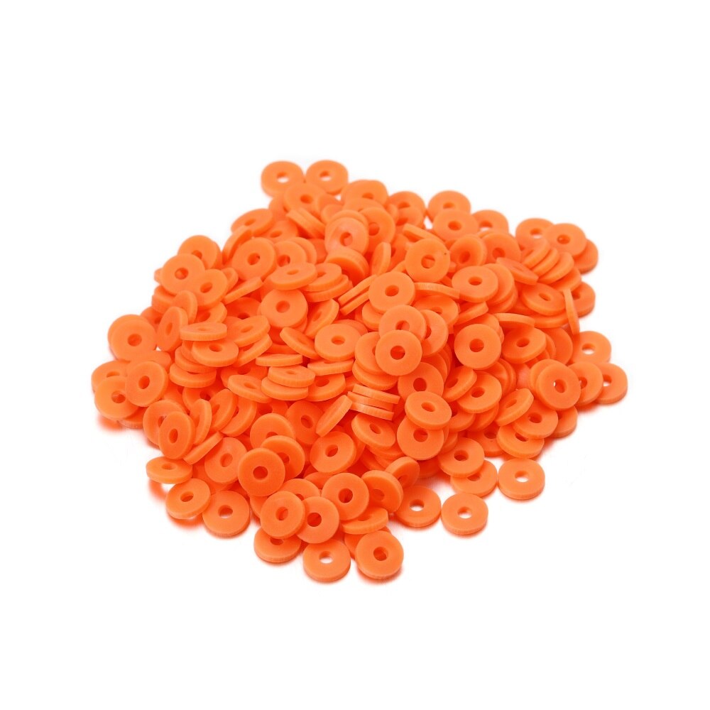 6 mm flache, runde Polymerharz-Tonperlen