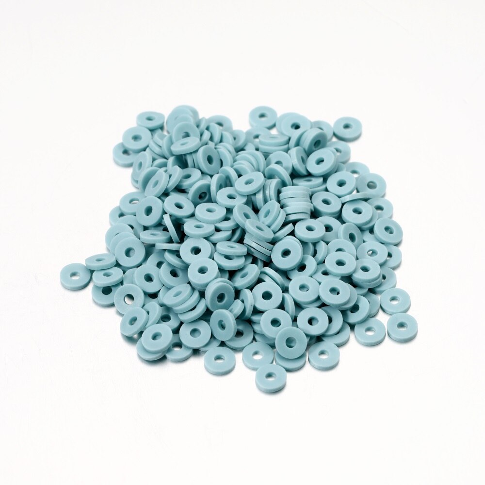 6 mm flache, runde Polymerharz-Tonperlen