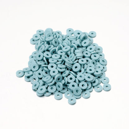 6 mm flache, runde Polymerharz-Tonperlen