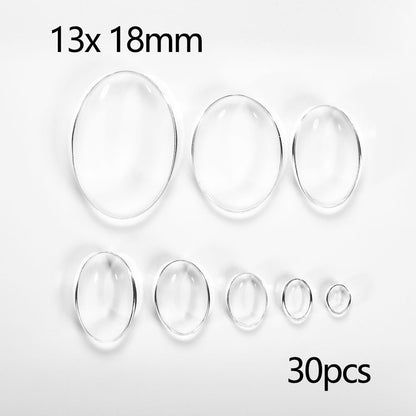 5-50Pcs Assorted Transparent Glass Cabochons