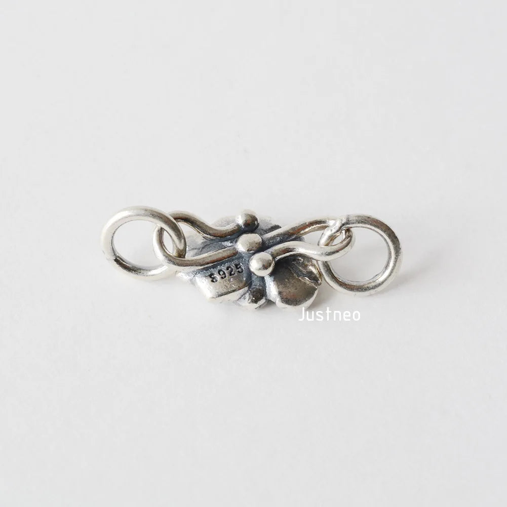 Solid .925 Sterling Silver S Hook Clasp, Oxidized Silver S-Hook Clasp Connector, Antiqued Silver Jewelry Finding