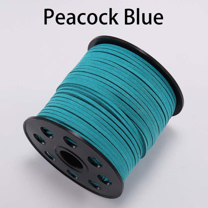 Cordon tressé plat en faux suède de 2,5 mm, cuir velours coréen, lot de 10 m