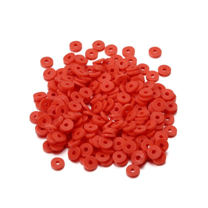 6 mm flache, runde Polymerharz-Tonperlen