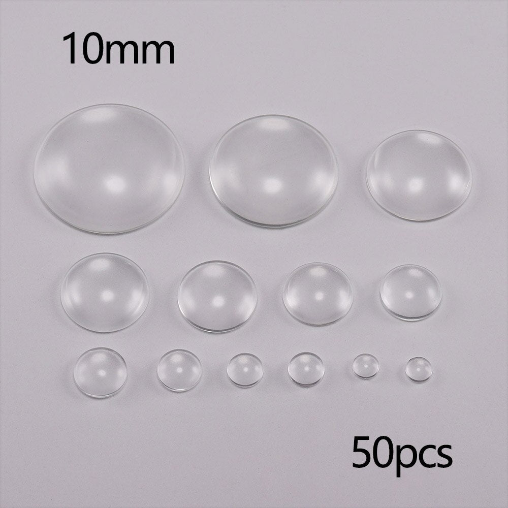 5-50Pcs Assorted Transparent Glass Cabochons