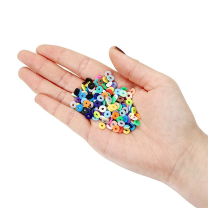 6 mm flache, runde Polymerharz-Tonperlen