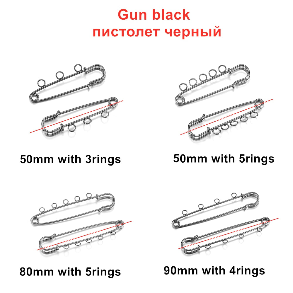 Base vierge de broche d'épingles de sûreté 10 pièces, 50-90mm