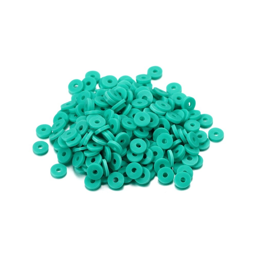 6 mm flache, runde Polymerharz-Tonperlen