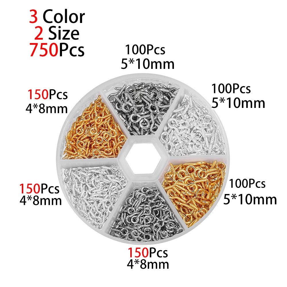 Gemischte Mini-Ösennadeln, 600–900 Stück
