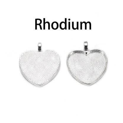 10pcs 25mm Heart-Shaped Cabochon Pendant Base