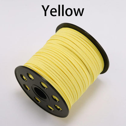 Cordon tressé plat en faux suède de 2,5 mm, cuir velours coréen, lot de 10 m