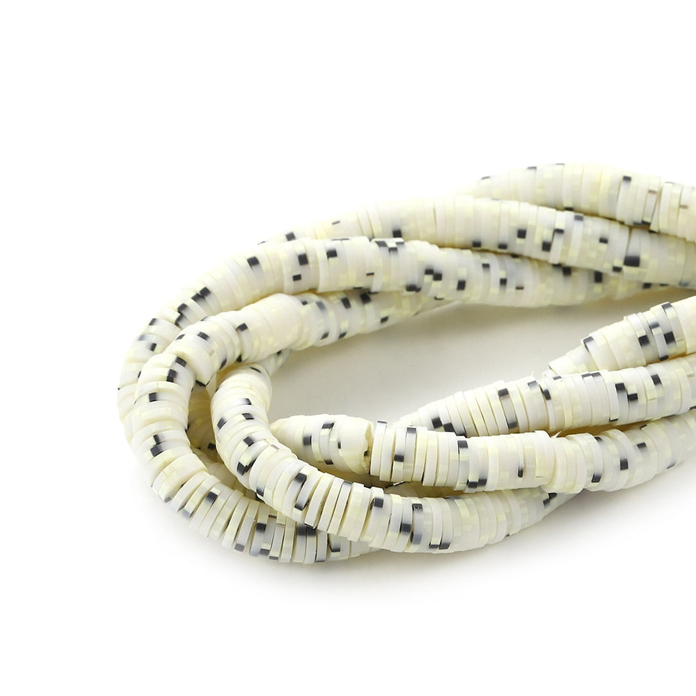 4-5mm Flat Round Polymer Clay Beads Mix