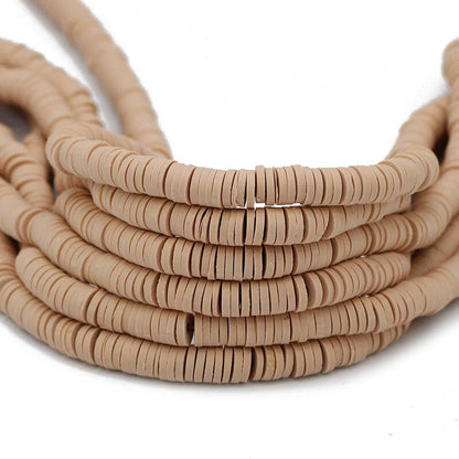 45 Colors 16" 6mm Flat Round Polymer Clay Beads