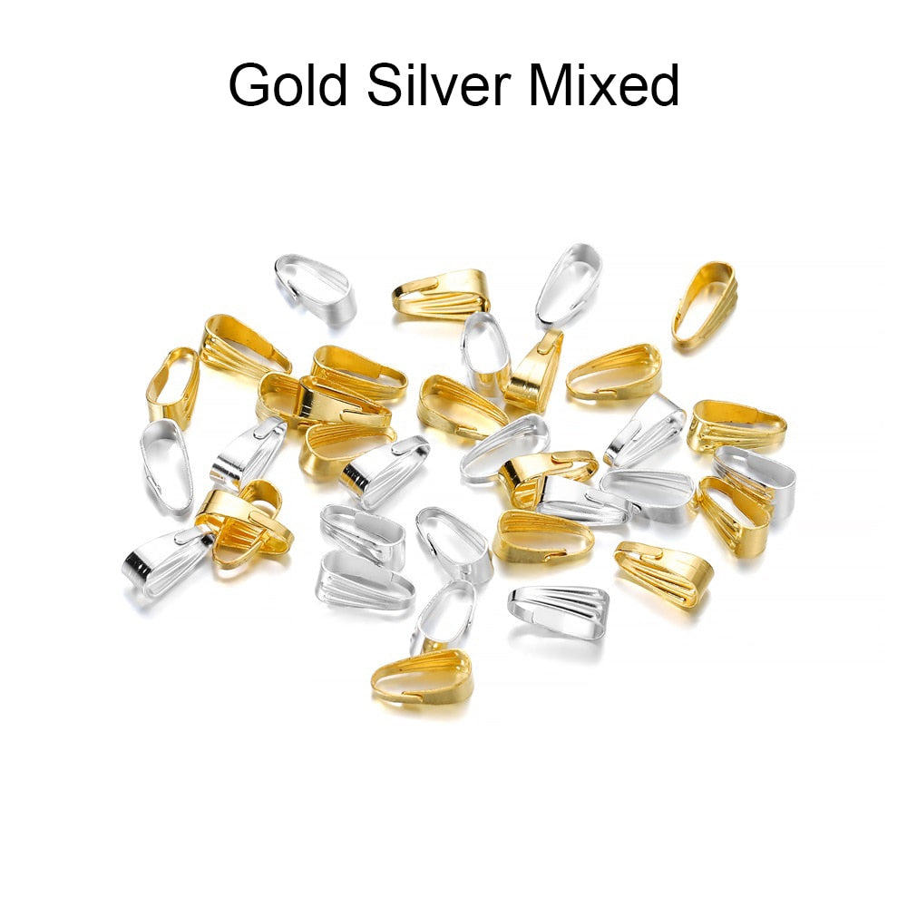 7-8mm Gold Clips Connectors, 100pcs
