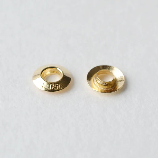 AU750 Solid 18k Carat Gold Eyelet Rivets for Big Hole Beads, jewelry DIY gold findings/components